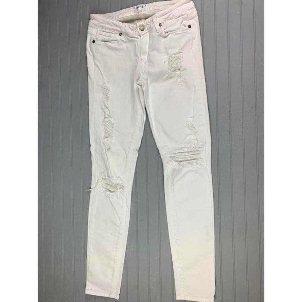 Paige Size 28 Womens Jeans White Low Rise Skinny Distress Stretch